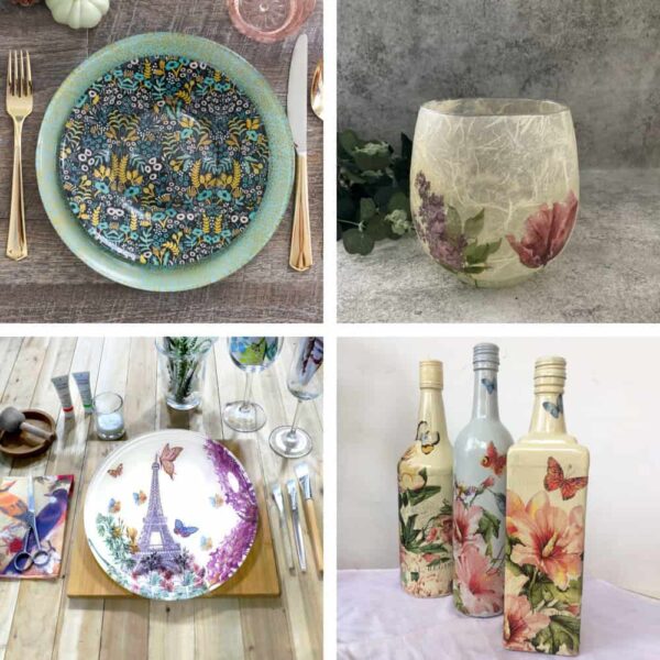 Taller de decoupage sobre vidrio