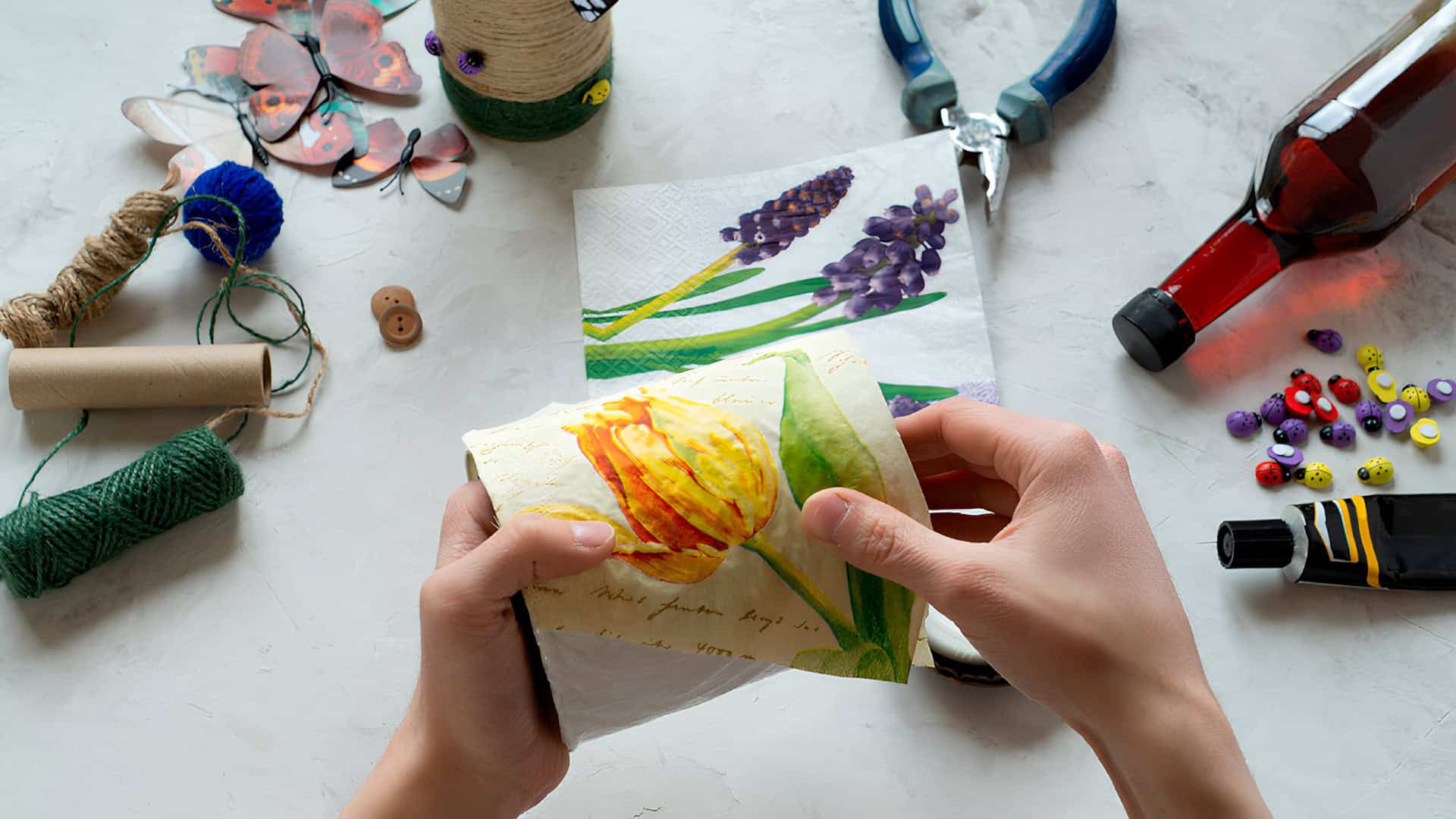 Decoupage sobre vidrio